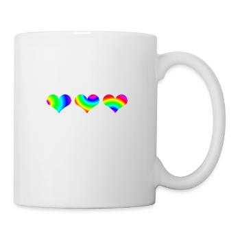 Idée cadeau coeurs colorés coeurs arc-en-ciel - Mug blanc - blanc - Droite