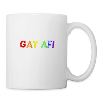Gay af Geschenkidee Regenbogen Queer LGBTQ+ schwul - Tasse - Weiß - Rechts