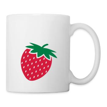 Red fruit, ripe, fresh strawberry or strawberries - Mug - white - Right