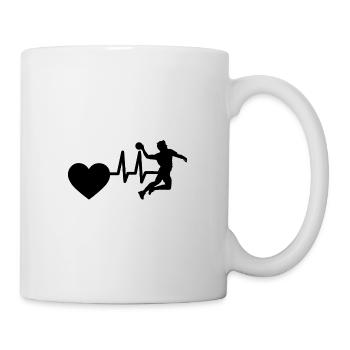 Handball Handballspieler EKG Handballer Herzschlag - Tasse - Weiß - Rechts