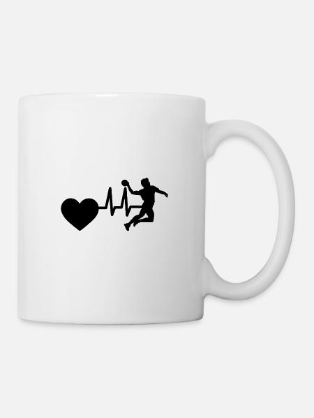 Handball handball ECG Handball battement de cœur - Mug blanc - blanc