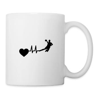 Handball EKG Handballspieler Handballer Herzschlag - Tasse - Weiß - Rechts