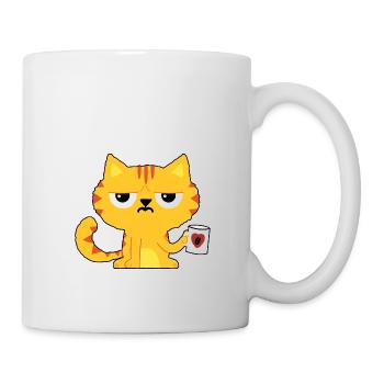 Coffee Drinker Cat Sleep Shirt Morning Muffle - Mug - white - Right