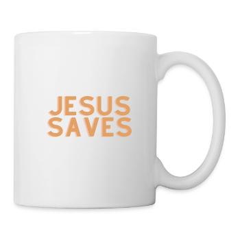 Jesus rettet - Christliches Zitat - Tasse - Weiß - Rechts