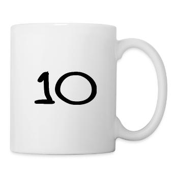 10. 10 JAHRE. 10-JÄHRIGES JUBILÄUM. 10-JÄHRIGES JUBILÄUM. - Tasse - Weiß - Rechts
