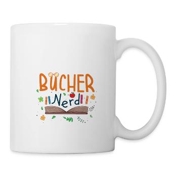Bücher Nerd Buch Bibliothek Lesen Krimi Romane - Tasse - Weiß - Rechts