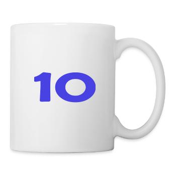 10. 10 JAHRE. 10-JÄHRIGES JUBILÄUM. 10-JÄHRIGES JUBILÄUM. - Tasse - Weiß - Rechts