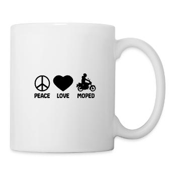 Moped Mofa - Peace Love - Mug blanc - blanc - Droite