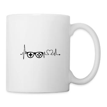 Heartline / Heartbeat - 3D glasses black - Mug - white - Right
