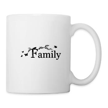 Family - Baum & Tiere schwarz - Tasse - Weiß - Rechts