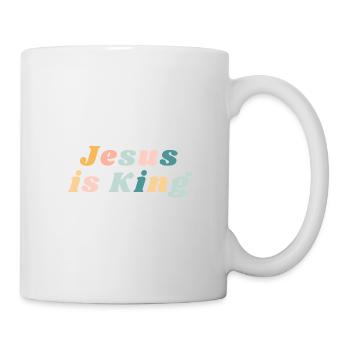 Jésus est roi - Ambiance colorée joyeuse chrétienne - Mug blanc - blanc - Droite