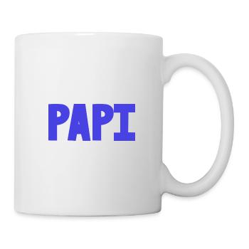 PAPOU. PAPA. FÊTE DES PÈRES. BONNE FÊTE PAPA. PAPI - Mug blanc - blanc - Droite