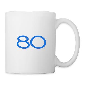 80. 80 JAHRE. 80-JÄHRIGES JUBILÄUM. 80. GEBURTSTAG. - Tasse - Weiß - Rechts