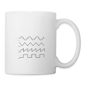 Vintage synthesizer analog synth waveform music - Mug - white - Right