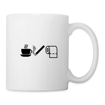 Conception "café, cigarette, papier toilette" - Mug blanc - blanc - Droite