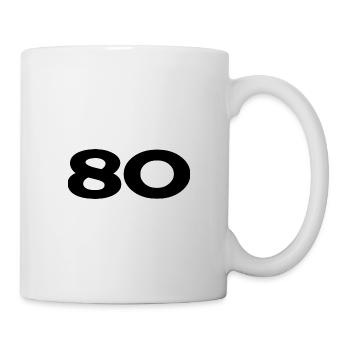 80. 80 YEARS. 80th ANNIVERSARY. 80TH BIRTHDAY. - Mug - white - Right