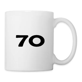 70. 70 YEARS. 70TH ANNIVERSARY. 70TH ANNIVERSARY. - Mug - white - Right