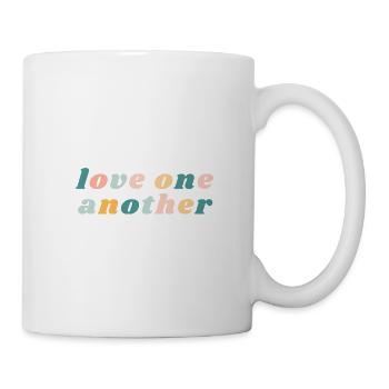 Love One Another - Happy Colorful Vibe Christian - Mug - white - Right