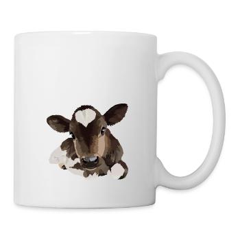 Petite vache allongée - Mug blanc - blanc - Droite