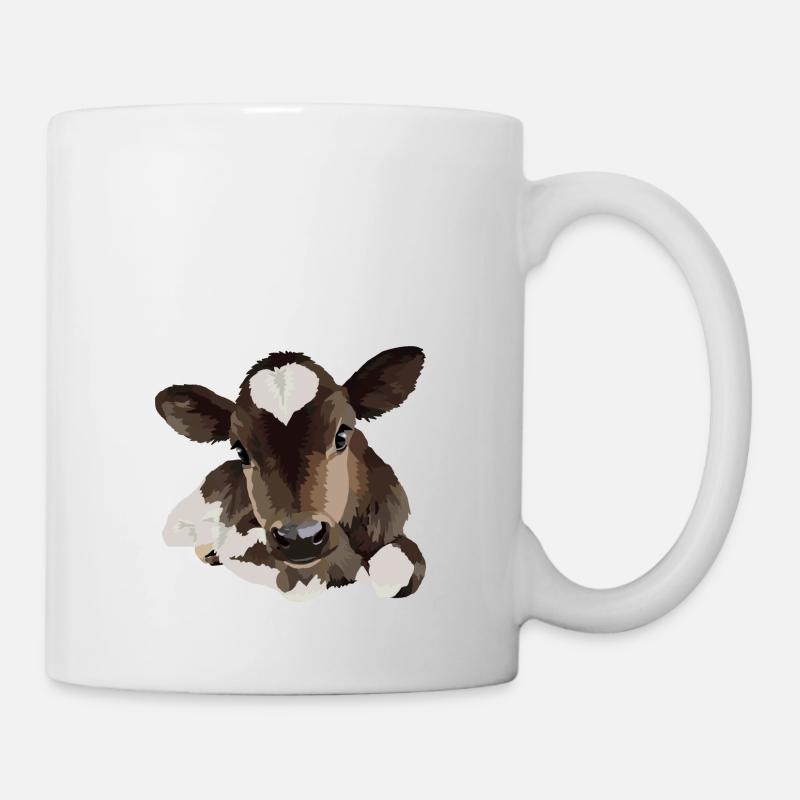 Petite vache allongée - Mug blanc - blanc