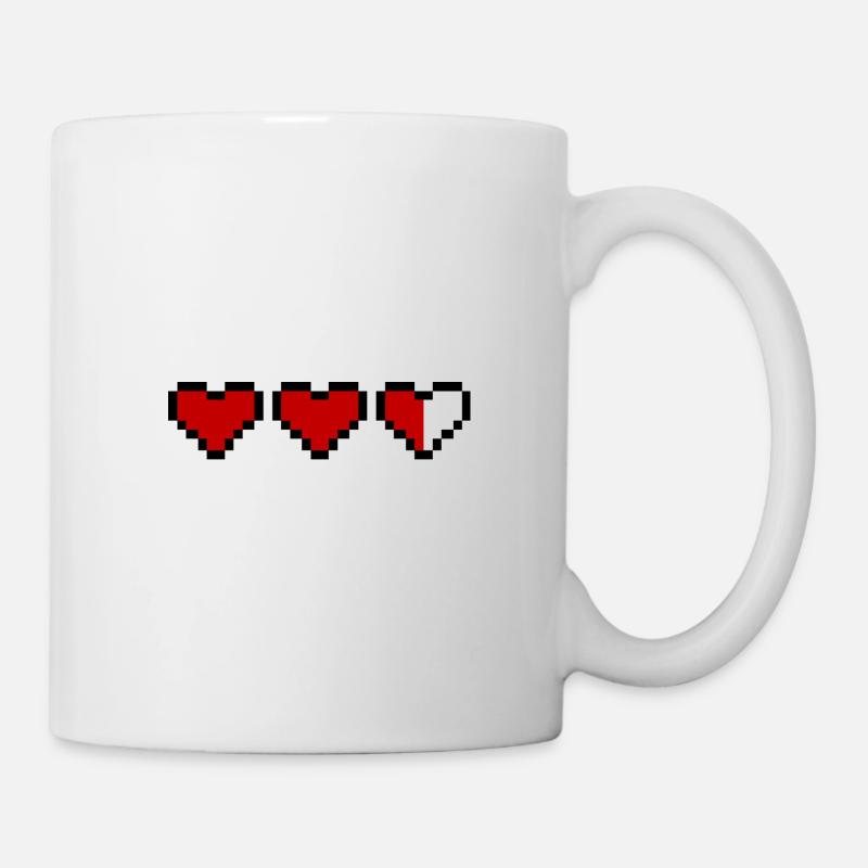coeur coeur vie pixel gamer - Mug blanc - blanc