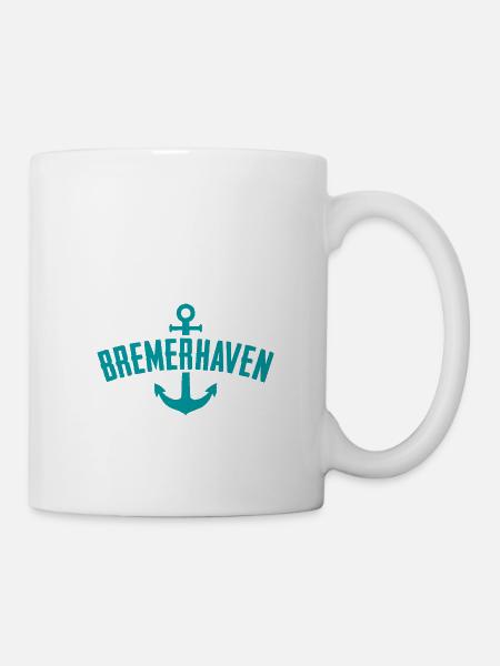 Bremerhaven Hafen Schiff Norddeutschland Meer - Tasse - Weiß