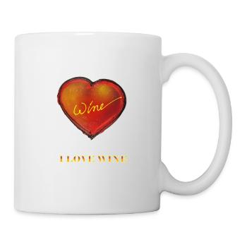 COEUR J'AIME LE VIN - Mug blanc - blanc - Droite