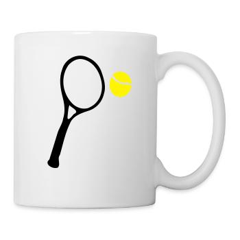tennis_ball & Schläger - Tasse - Weiß - Rechts