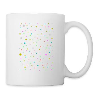 Bunte Punkte, Schön, Modisches Design - Tasse - Weiß - Rechts