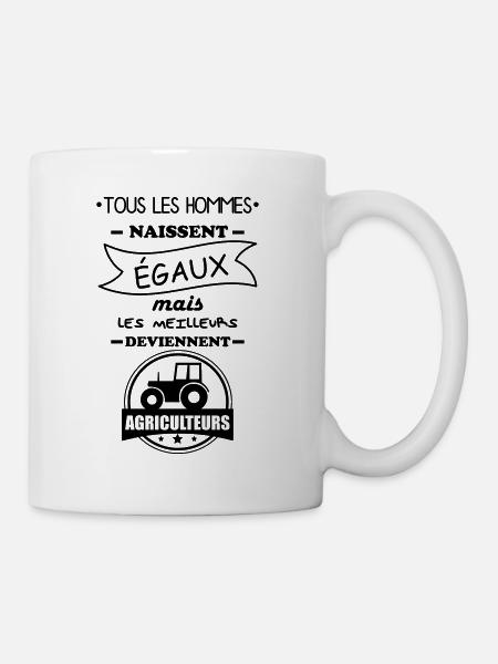 hommes agriculteurs cadeau agriculteur - Mug blanc - blanc