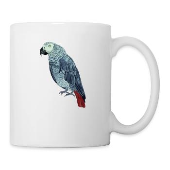 Perroquet gris peint à la main. Animaux de compagnie Articles de fan - Mug blanc - blanc - Droite