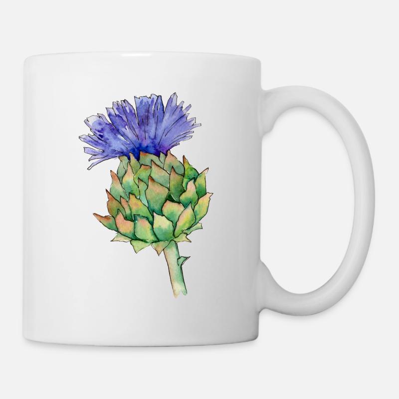 Watercolor thistle - Mug - white