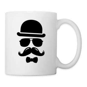 Cool swag hipster moustache boss man father - Mug blanc - blanc - Droite