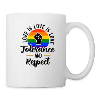 LGBT Tolerance Respect Gay Pride Love is Love CSD - Mug - white - Right