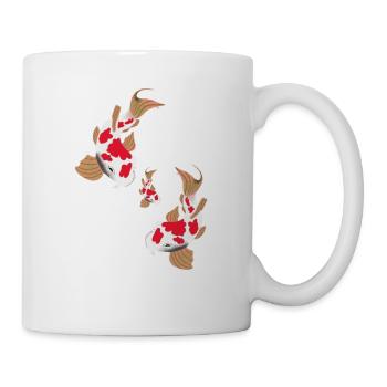 Koi Koikarpfen der besondere Fisch aus Japan - Tasse - Weiß - Rechts