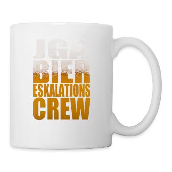 JGA Bier eskalations Crew Party Crew Tshirt - Tasse - Weiß - Rechts