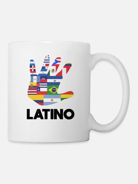 Latino Amérique Latine Drapeaux Noir - Mug blanc - blanc