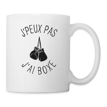 J'peux pas, j'ai boxe - Mug blanc - blanc - Droite