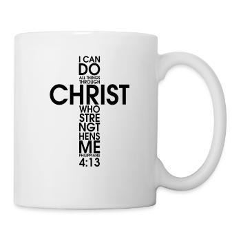 Je peux tout faire par le Christ qui renforce - Mug blanc - blanc - Droite