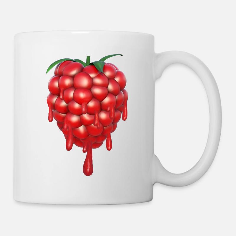 Himbeere tropft - Tasse - Weiß