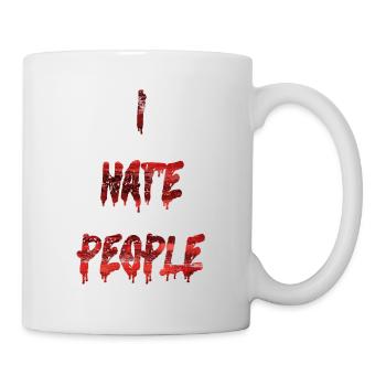 JE DÉTESTE LES GENS - sang rouge - Mug blanc - blanc - Droite