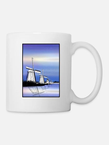 Moulins à vent de Kinderdijk - Mug blanc - blanc