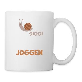 Ich gehe heute mit einer Schnecke joggen Geschenk - Tasse - Weiß - Rechts