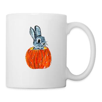 Lapin sautant de citrouille - Mug blanc - blanc - Droite