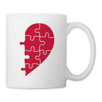 Herz-Puzzle (Rechts) ❤️ - Tasse - Weiß - Rechts