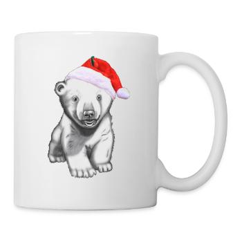 Christmas polar bear baby drawing gift - Mug - white - Right