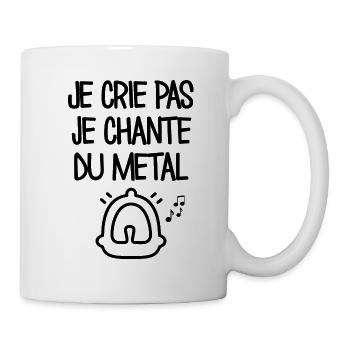 Je ne crie pas, je chante du métal - Mug blanc - blanc - Droite