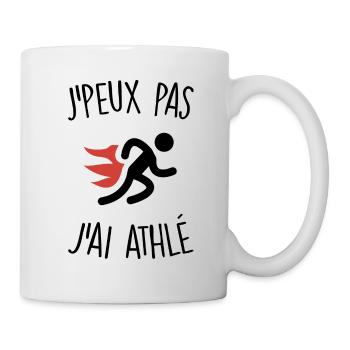 J'peux pas j'ai athlétisme - Mug blanc - blanc - Droite