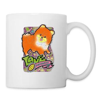 Love small dogs. Pomeranian. SD 14 - Mug - white - Right