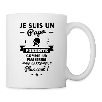 Papa Pongiste,ping pong,ping-pong,fête des pères - Mug blanc - blanc - Droite